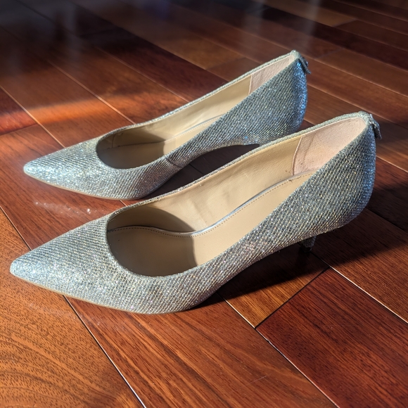 Michael Kors Glittering Silver/Gold Kitten Heels - Picture 6 of 12